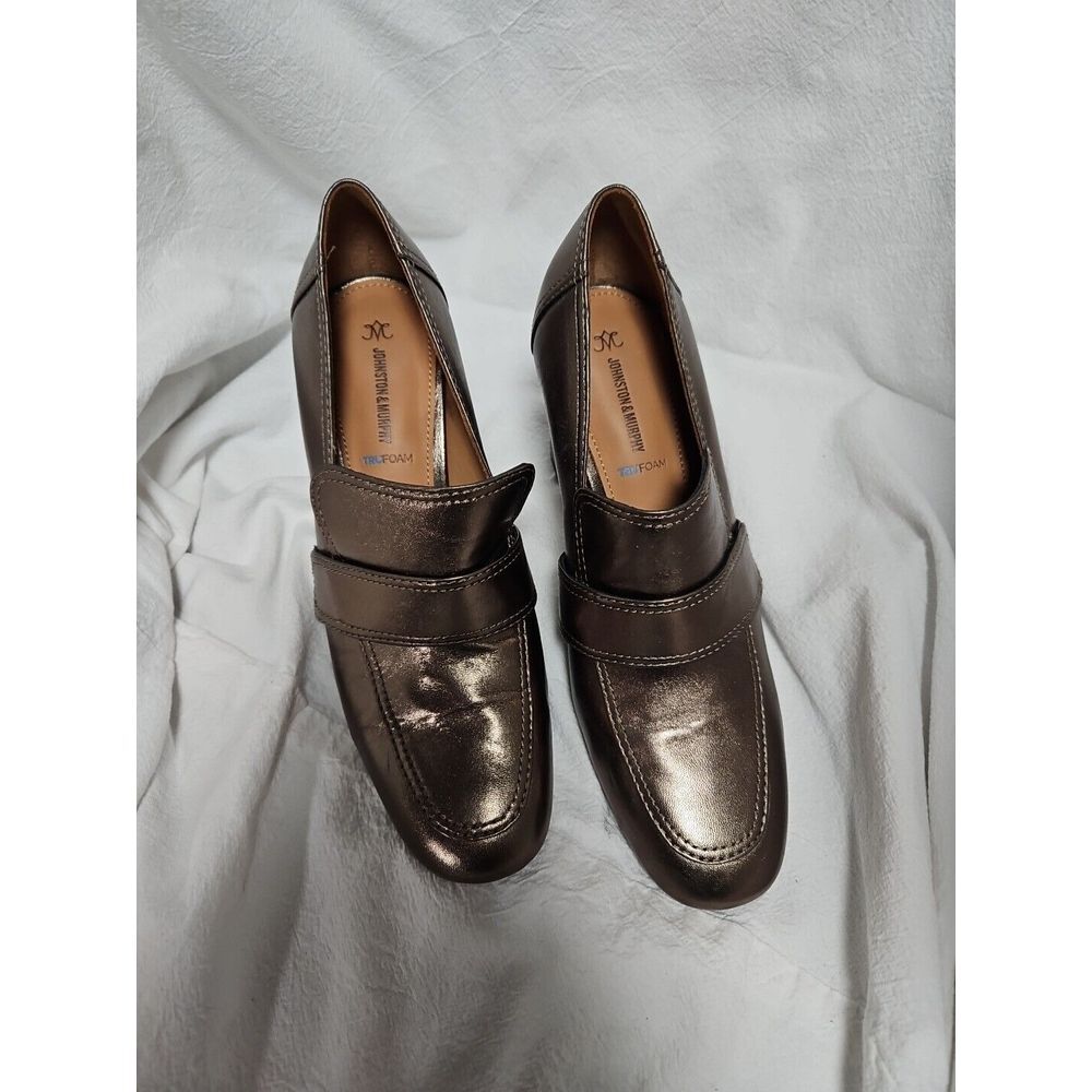 Johnston And Murphy Womens Charlotte Loafer Bronze Mettalic Size 8 1/2